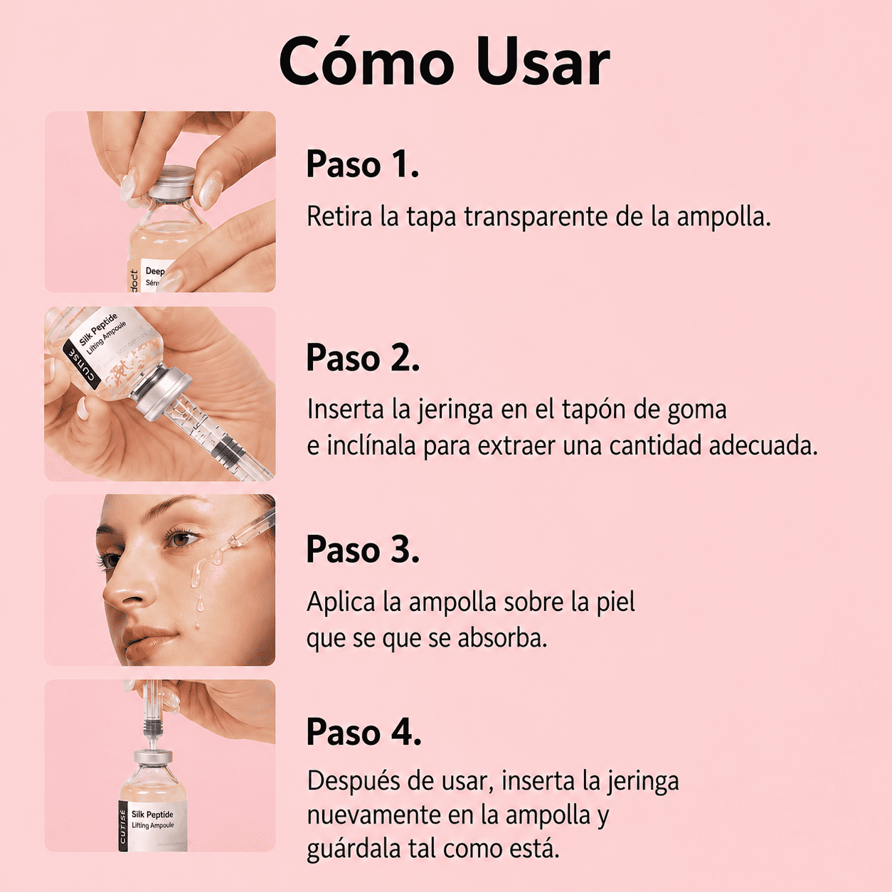 Ampolla de péptidos lifting de seda coreana